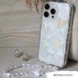 Pearly Hearts Phone Case - Clear