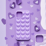 3D Hearts Phone Case - Deep Lilac