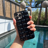 3D Hearts Phone Case - Glossy Black