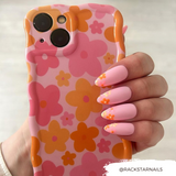 Wavy Phone Case - Pink & Orange Bloom