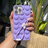 3D Hearts Phone Case - Deep Lilac