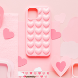 3D Hearts Phone Case - Candyfloss Pink