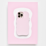 Shine Gloss Wavy Tough Phone Case - Powder Pink