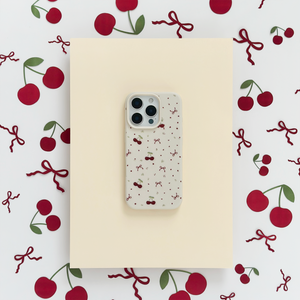 NEW - Ditsy Bows & Cherries Phone Case - Soft White