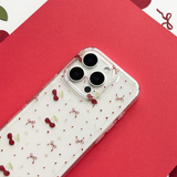 Clear Phone Case - Ditsy Bows & Cherries