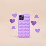 3D Hearts Phone Case - Deep Lilac