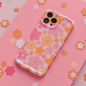 Wavy Phone Case - Pink & Orange Bloom