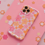 Wavy Phone Case - Pink & Orange Bloom