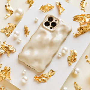 3D Pearl Phone Case - Gold