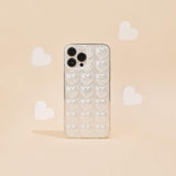 3D Hearts Phone Case - Clear