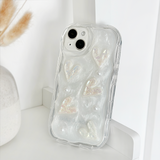 Pearly Hearts Phone Case - Clear