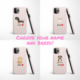 Personalised Love Heart Dog Phone Case - Choose Your Breed