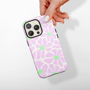 Tough Phone Case - Lilac & Lime Abstract Flowers