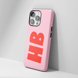 Personalised Colour Block Phone Case - Pink & Red