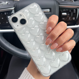 3D Hearts Phone Case - Clear