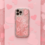 Shimmer Pink Hearts Phone Case