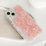 Shimmer Pink Hearts Phone Case