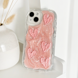 Shimmer Pink Hearts Phone Case