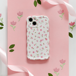 Wavy Phone Case - Pink Watercolour Flowers