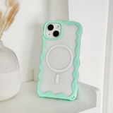 Wavy MAGSAFE® Clear Phone Case - Mint